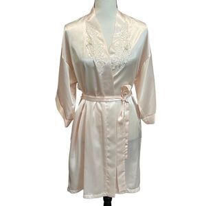 VTG Dentelle Satin robe blush pink size S